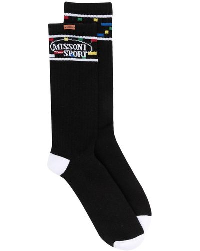 Missoni Logo-knit Socks - Black