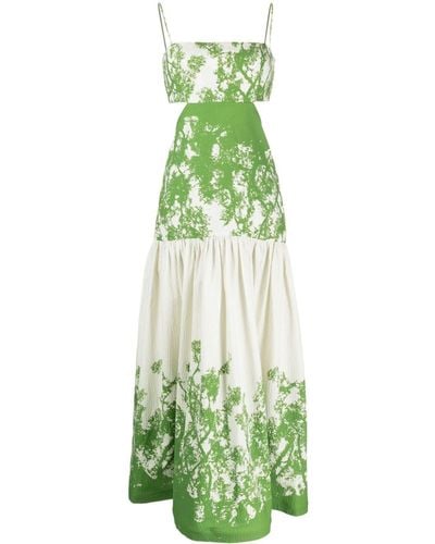 Silvia Tcherassi Circe Botanical-print Maxi Dress - Green