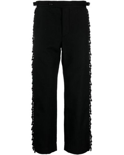 Bode Beaded Mid-rise Straight-leg Trousers - Black