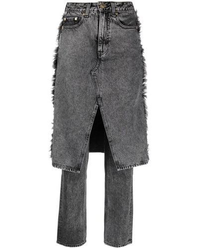 Ganni Denim Skirt Jeans - Grey