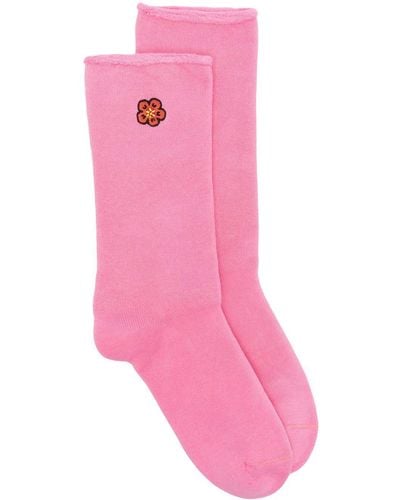 KENZO Boke Flower Embroidered Socks - Pink