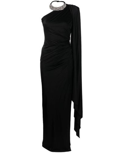 Alexandre Vauthier Crystal-embellished Satin Gown - Black