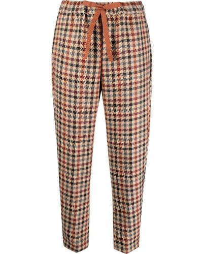 Semicouture Check-print Track Trousers - Natural