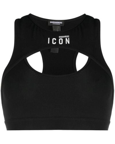 DSquared² Be Icon Cut-out Sports Bra - Black