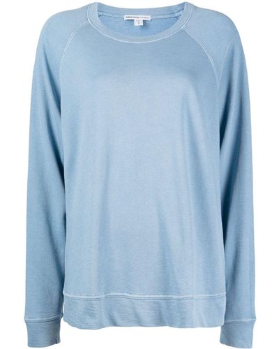James Perse French-terry Cotton Sweatshirt - Blauw