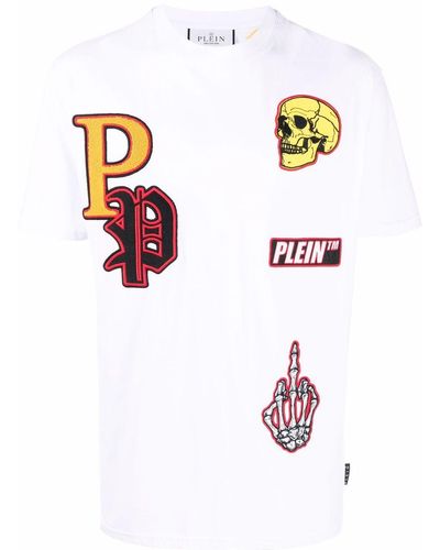 Philipp Plein Patches Branded Crew-neck T-shirt - White
