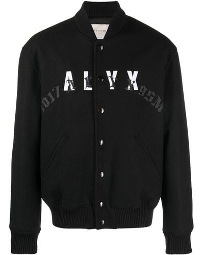 1017 ALYX 9SM Leather-logo Bomber Jacket - Black