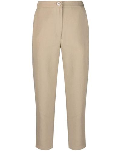 Armani Exchange High-waisted Cropped Trousers - Natural