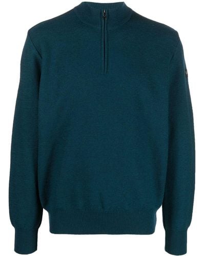 Paul & Shark Fine-knit Half-zip Sweater - Blue
