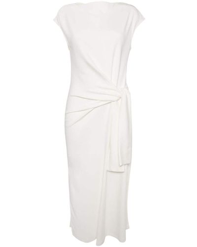 Goen.J Knot-detail Sleeveless Cotton-jersey Midi Dress - White