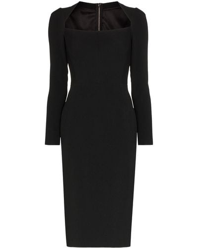 Dolce & Gabbana Square-neck Cady Midi Dress - Black