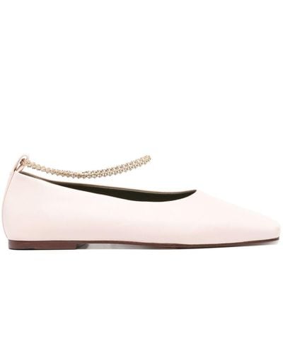 MARIA LUCA Augusta Leather Ballerina Shoes - Natural
