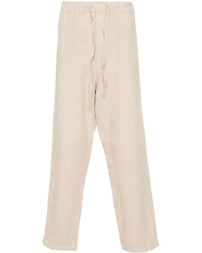 120% Lino Straight-leg Linen Pants - Natural