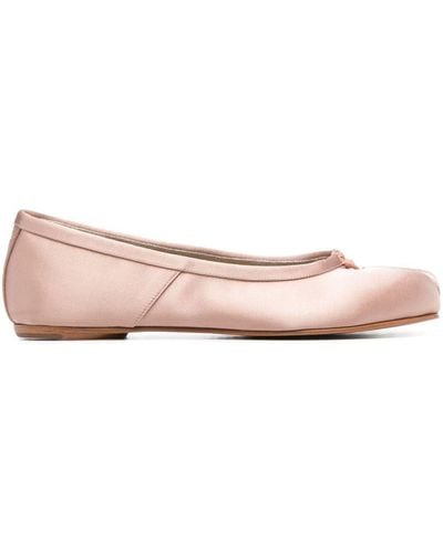 Maison Margiela Satin Tabi-toe Ballerina Shoes - Pink