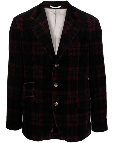 Brunello Cucinelli Geruite Blazer - Zwart