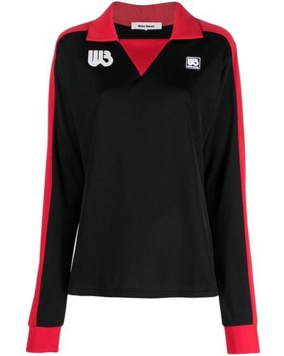 Wales Bonner Home Jersey Long-sleeve Polo Top - Black