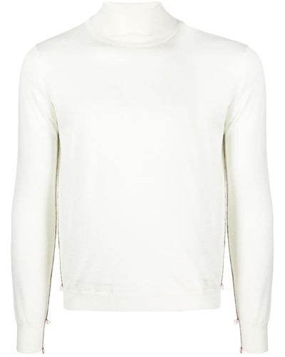 Maison Margiela Contrasting-trim Roll-neck Sweater - White