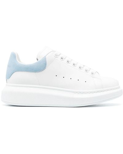 Alexander McQueen Alexander MC Queen White et Power Blue Oversized Sneakers - Blanc