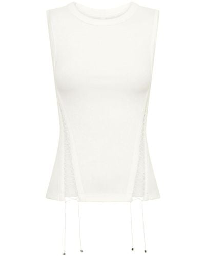 Dion Lee Lace-up Cotton Tank Top - White
