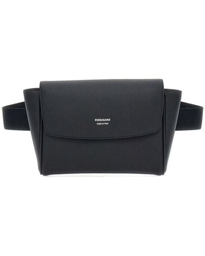 Ferragamo Logo-print Leather Belt Bag - Black
