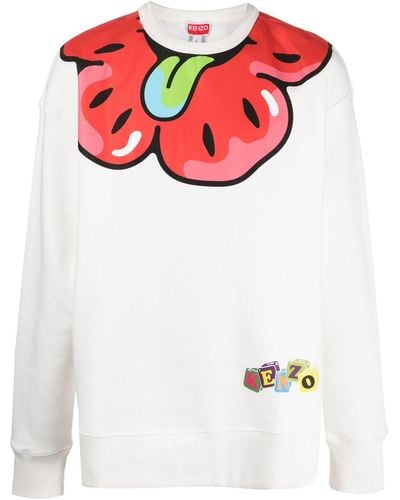 KENZO Sweatshirt mit Boke Flower-Print - Rot