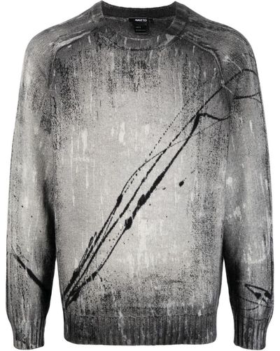 Avant Toi Crew-neck Merino Wool-blend Sweatshirt - Grey