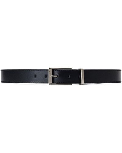 Ami Paris Logo-engraved Leather Belt - Black