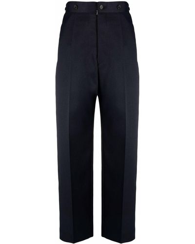 Maison Margiela Cropped Tailored Trousers - Blue