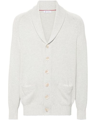Brunello Cucinelli Button-up cotton cardigan - Weiß