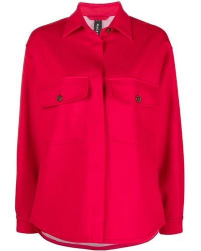 Mackintosh Lorriane Cotton Overshirt Jacket - Red