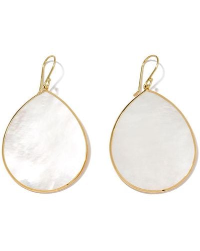 Ippolita 18kt Yellow Gold Jumbo Polished Rock Candy Single Stone Teardrop Mother-of-pearl Earrings - Natural