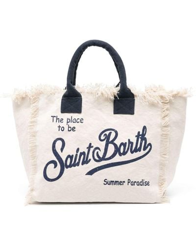 Mc2 Saint Barth Vanity Canvas Beach Bag - White