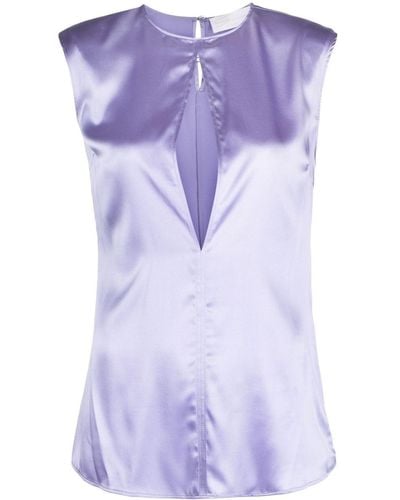 Genny Sleeveless Silk Blouse - Purple