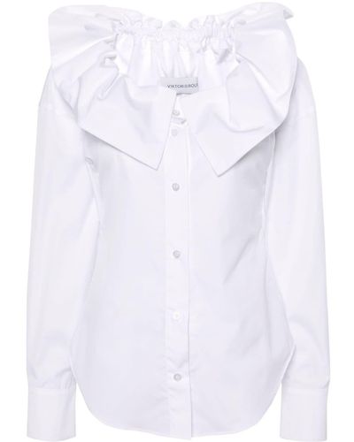 Viktor & Rolf Camisa Couture con hombros descubiertos - Blanco