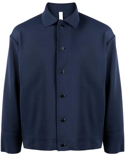 CFCL Fine-ribbed Button-up Shirt Jacket - Blue