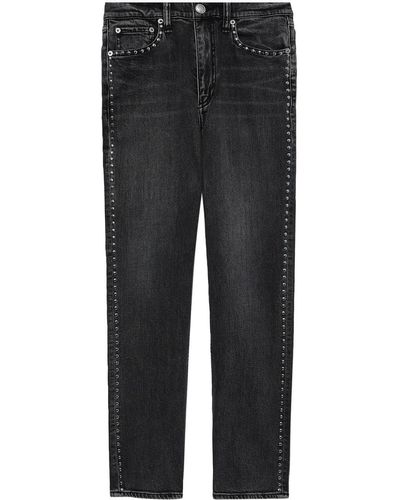 Rag & Bone Studded Cropped Jeans - Black