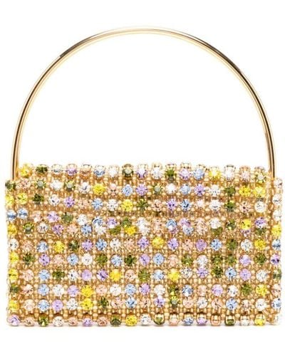 Vanina Les Nuances Crystal-embellished Mini Bag - Metallic