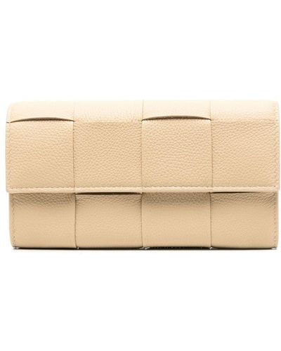 Bottega Veneta Maxi Intrecciato Leather Purse - Natural