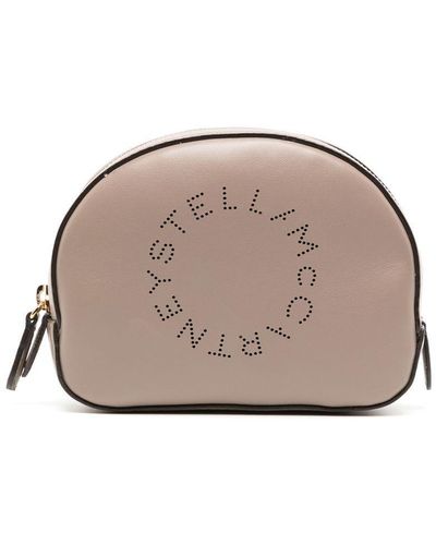 Stella McCartney Trousse de toilette zippée à découpe logo - Gris