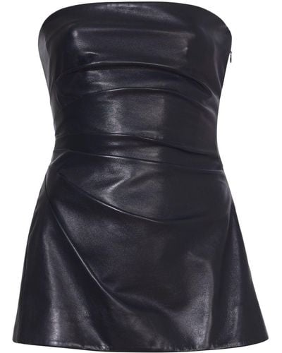 Proenza Schouler Leather Strapless Top - Black