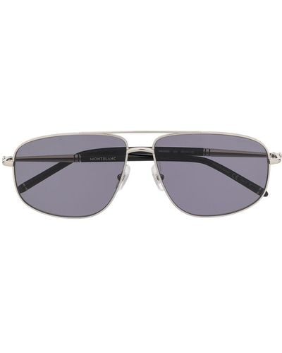 Montblanc Polarized Square Frame Sunglasses - Metallic