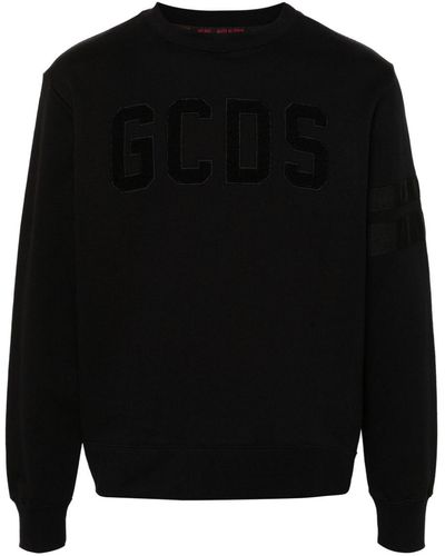Gcds Embroidered-logo cotton sweatshirt - Schwarz