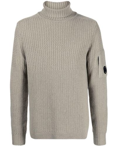 C.P. Company Lens-detail Roll-neck Sweater - Gray