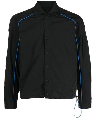 Unravel Project Rear-logo Print Shirt Jacket - Black