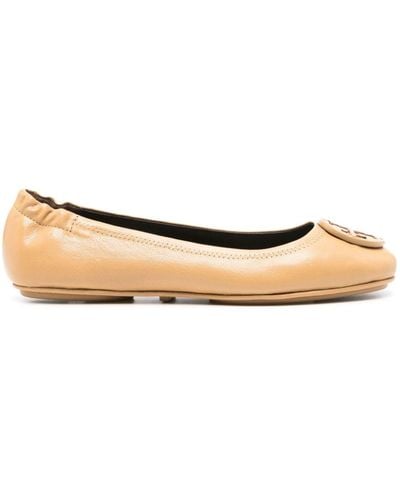 Tory Burch Minnie Trave Ballerina Shoes - Natural
