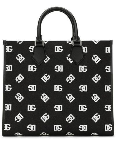 Dolce & Gabbana Grote Shopper Met Dg-logo - Zwart