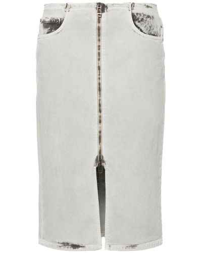 Haikure Denim Pencil Skirt - White