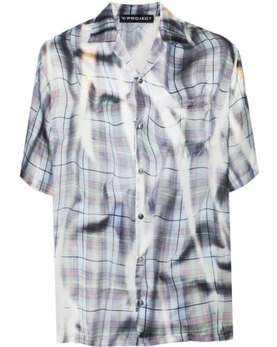 Y. Project Shirt With Checked Print - Blue