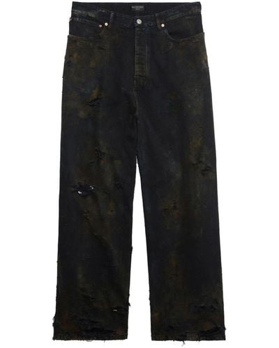 Balenciaga Pantalon Super Destroyed Baggy - Noir