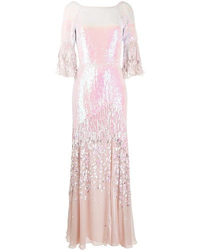 Temperley London Celestial Iridescent Sequin-embellished Gown - Pink